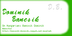 dominik bancsik business card